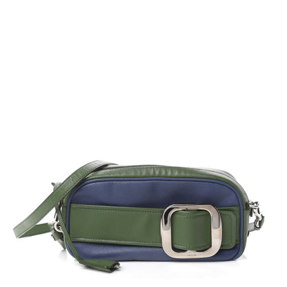 Prada Saffiano Buckle Bi-Color Camera Bag Bluette Lari 1 of 16