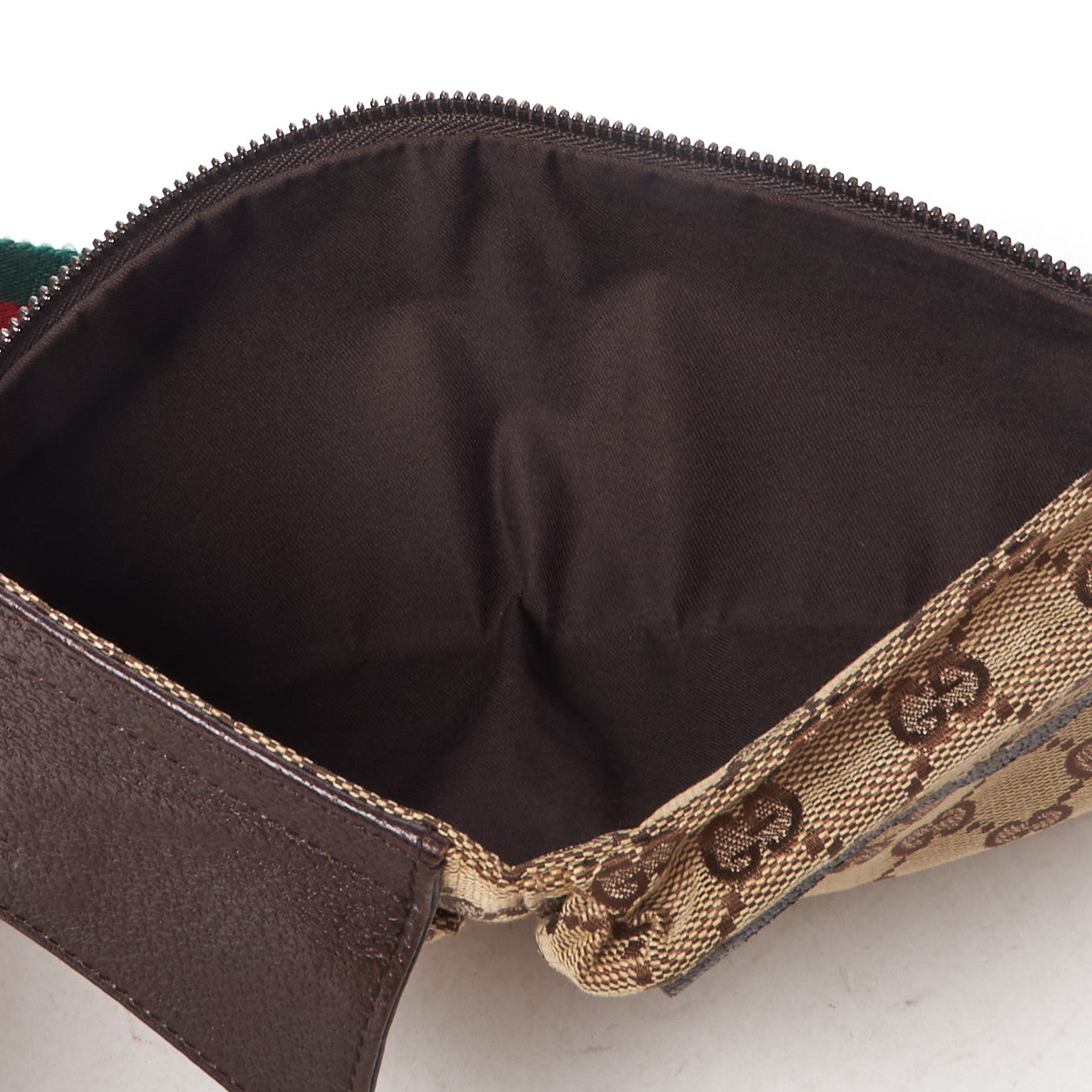 Gucci GG Monogram Web Double Pocket Belt Bag Dark Brown 4 of 7
