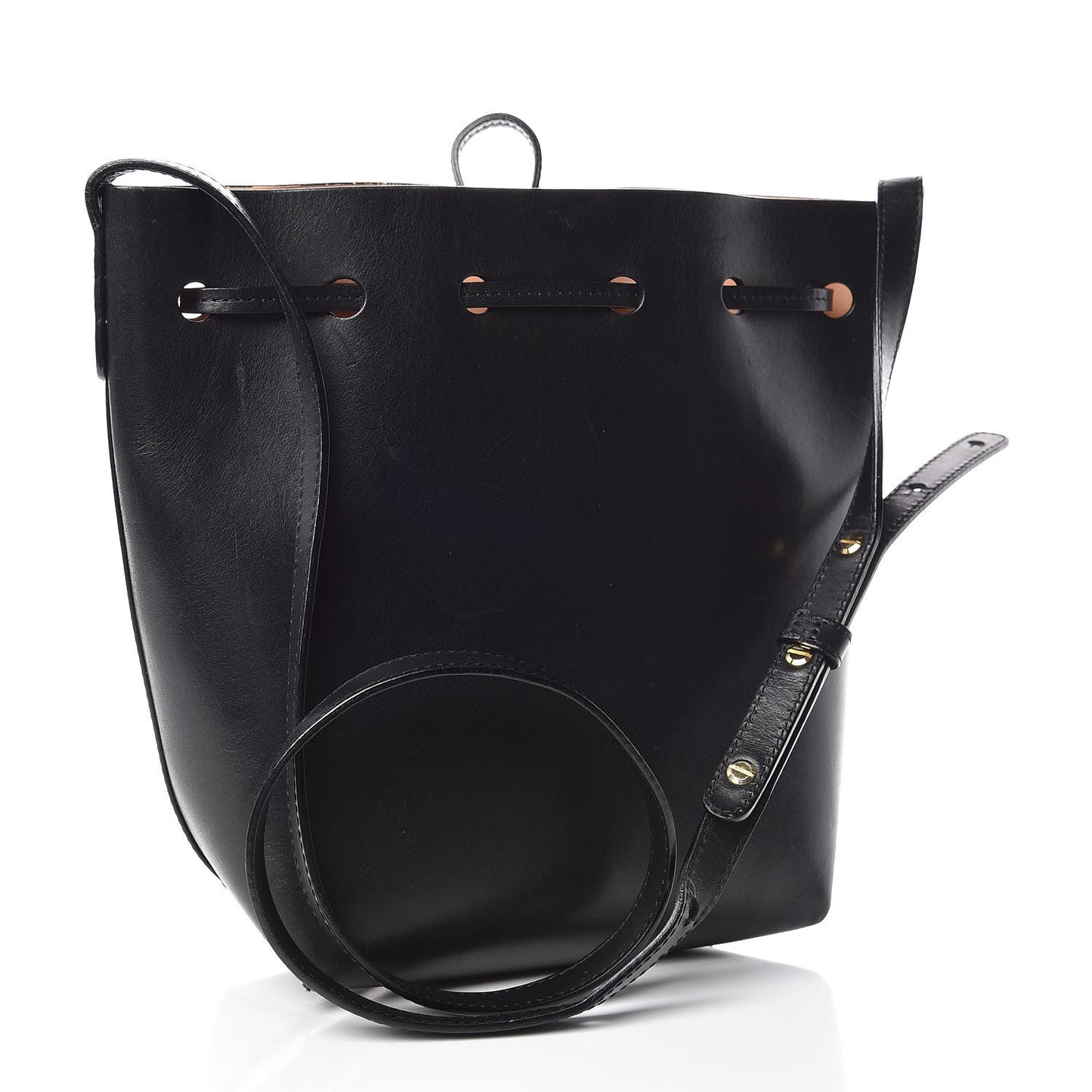 Calfskin Mini Bucket Bag Black Ballerina