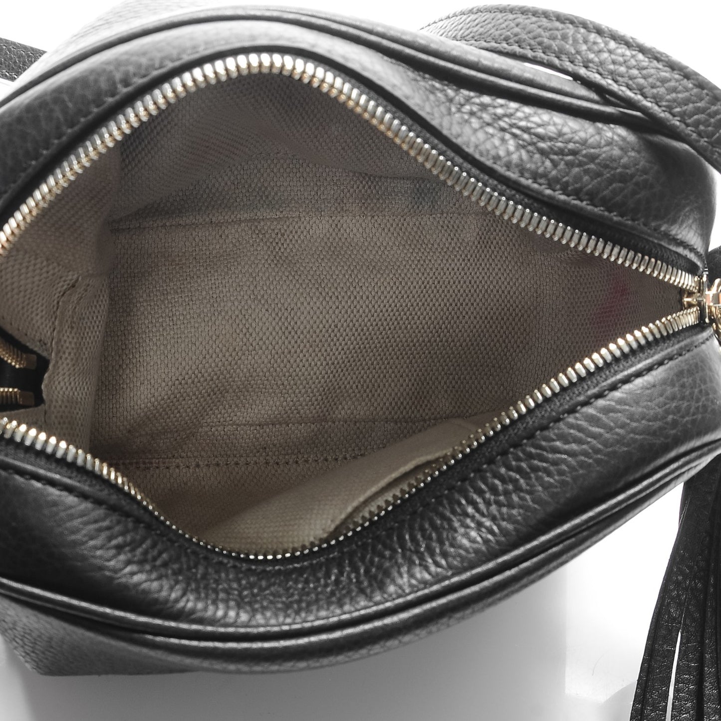 Pebbled Calfskin Small Soho Disco Bag Black