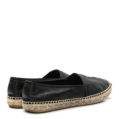 Saint Laurent Lambskin Monogram Espadrilles 37 Black 4 of 8