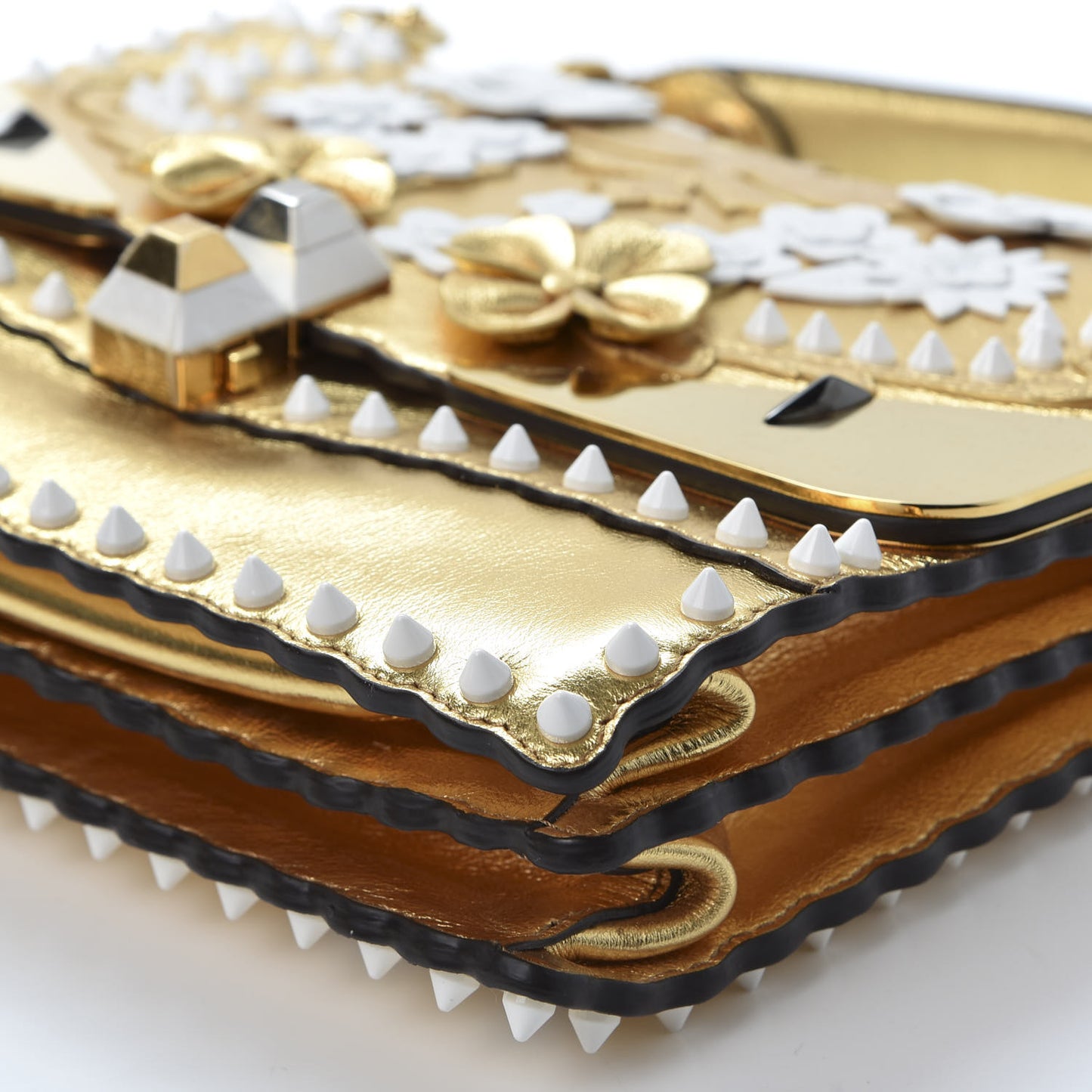 Metallic Calfskin Wonder Monster Kan I Shoulder Bag Gold