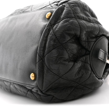 Chanel Iridescent Calfskin Chic Quilt Bowling Bag Black 10 of 12