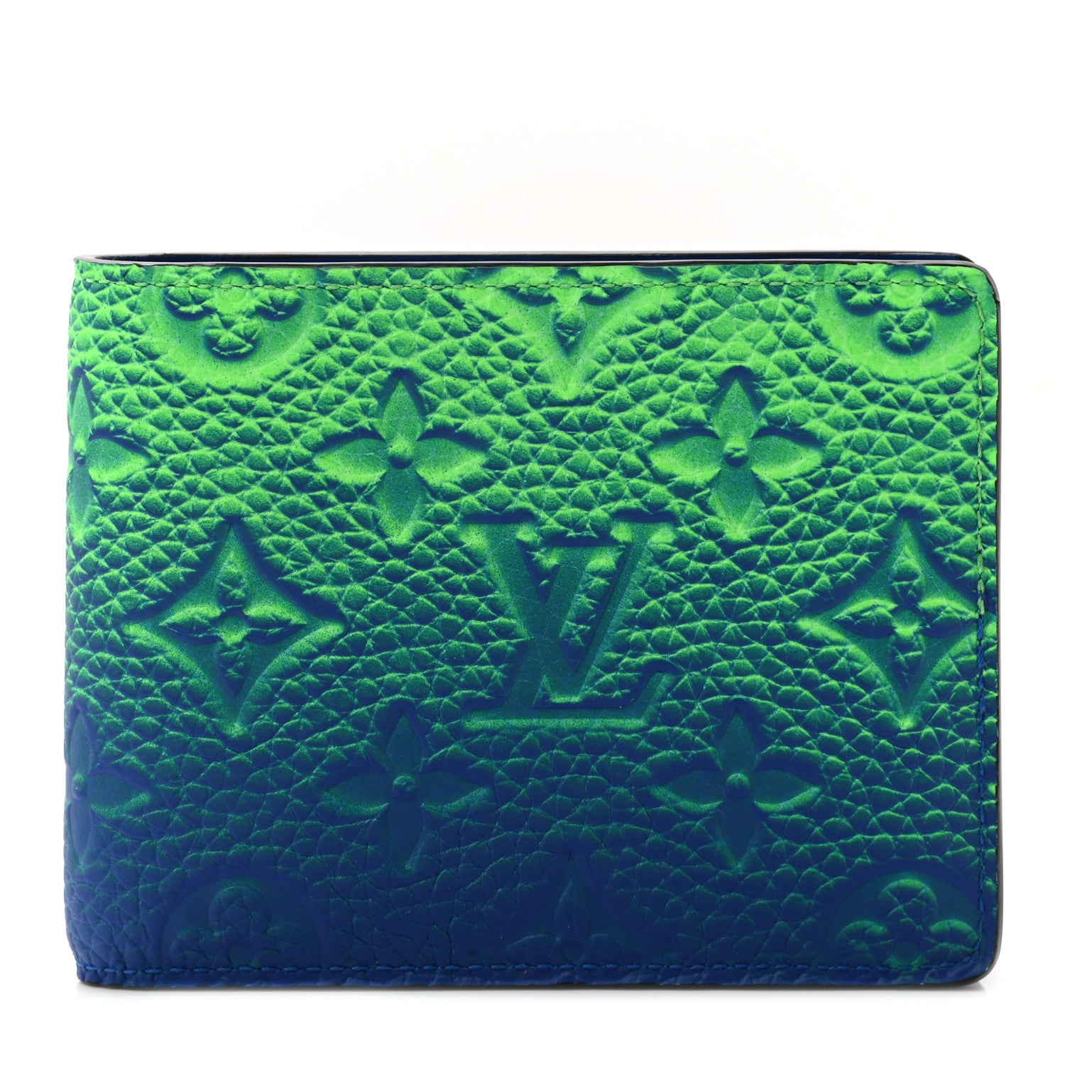 Louis Vuitton Taurillon Illusion Slender Wallet Bleu Vert 1 of 7