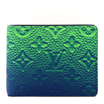 Louis Vuitton Taurillon Illusion Slender Wallet Bleu Vert 1 of 7
