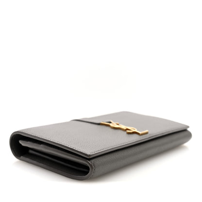 Saint Laurent Grained Calfskin Monogram Large Flap Wallet Earth 4 of 7