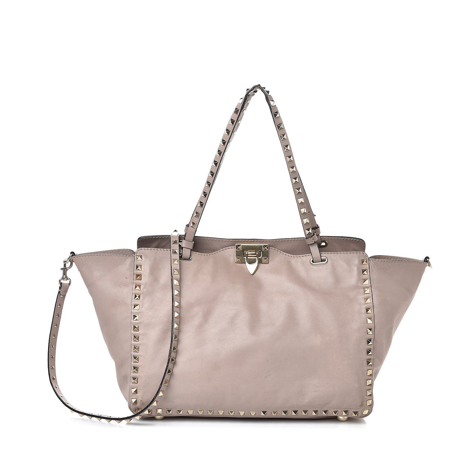 Vitello Medium Rockstud Tote Poudre