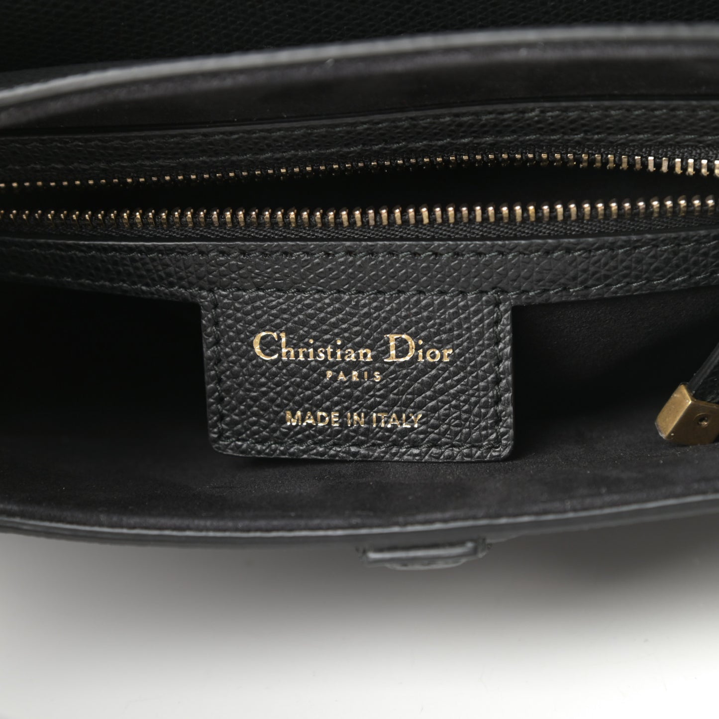 Grained Calfskin Saddle Bag Black