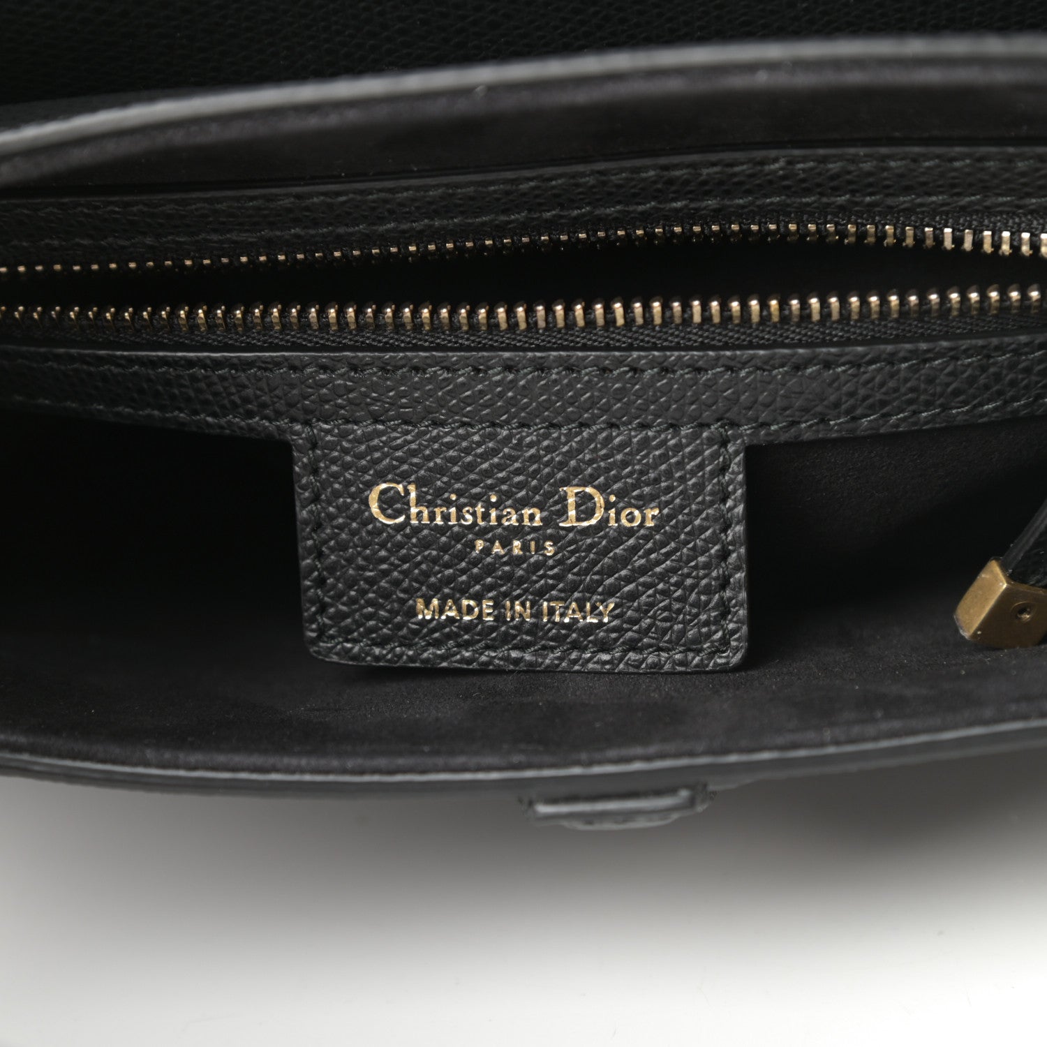 Christian Dior Grained Calfskin Saddle Bag Black 6 of 11