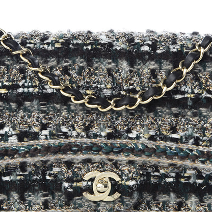 Chanel Tweed Medium Single Flap Green 10 of 11