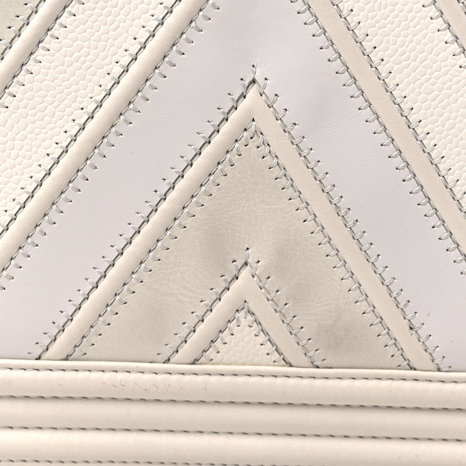 Chanel Caviar Suede Calfskin Chevron New Medium Boy Flap White 16 of 18