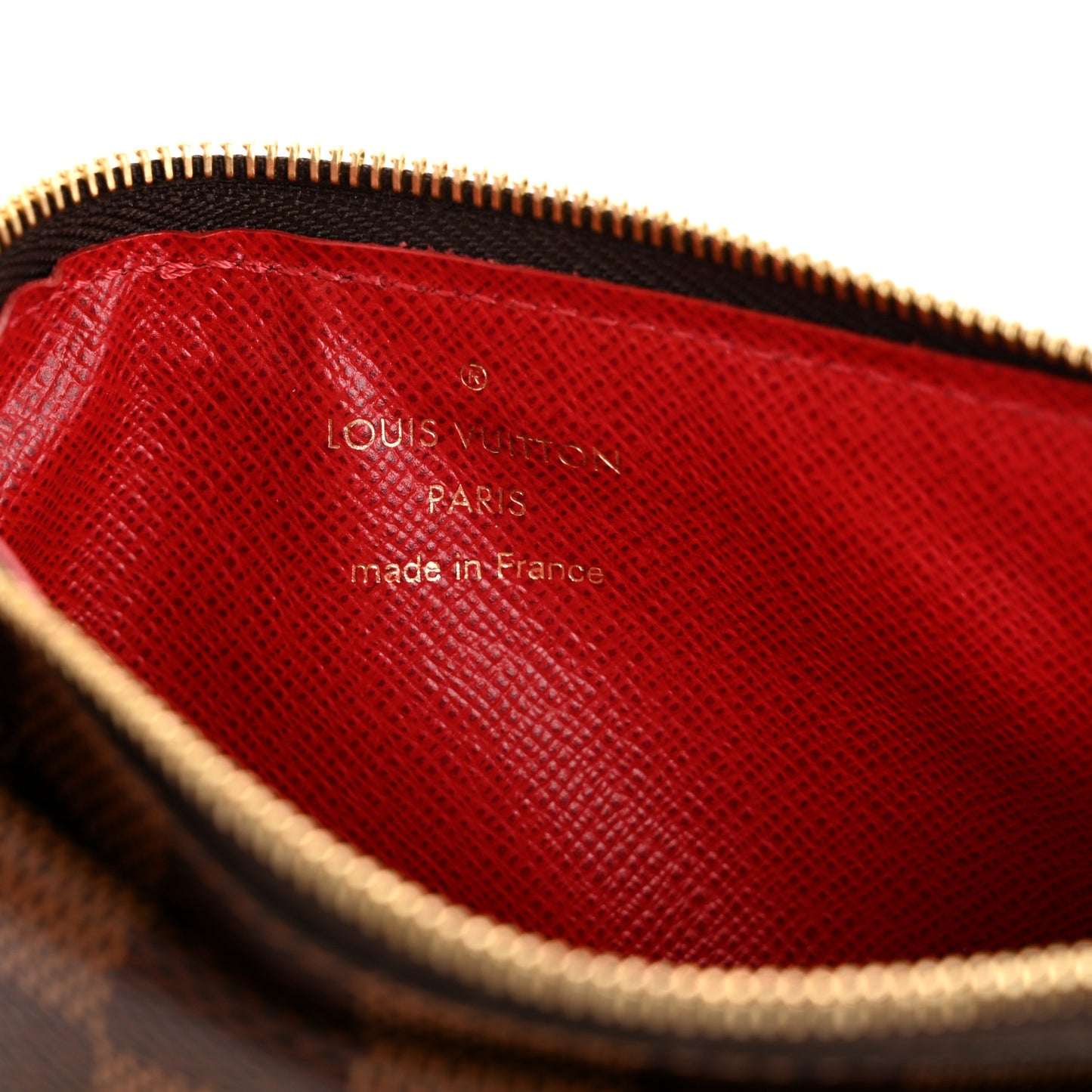 Damier Ebene Recto Verso Card Holder Red