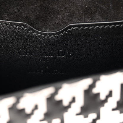 Christian Dior Box Calfskin Houndstooth Quilted East West Bobby Bag Black White 6 of 11