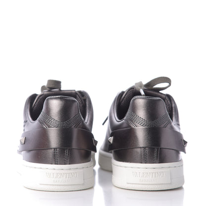 Valentino Garavani Metallic Calfskin Womens Backnet Sneakers 37.5 Silver 5 of 10