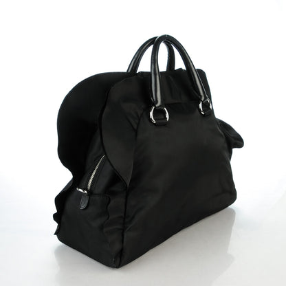 Prada Tessuto Nylon Ruffle Tote Nero Black 3 of 8