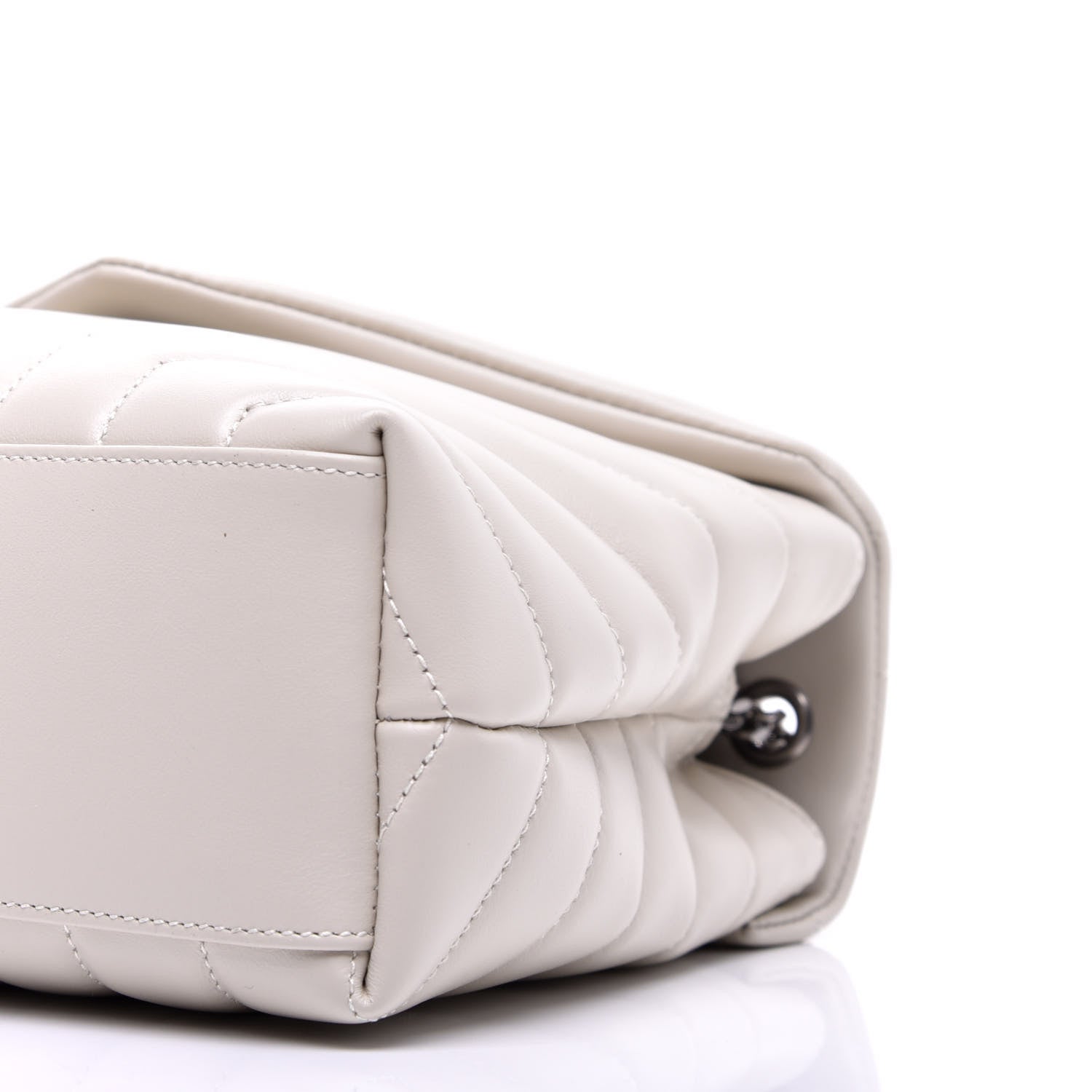 Saint Laurent Calfskin Y Quilted Monogram Small Loulou Chain Satchel Ivory 8 of 8