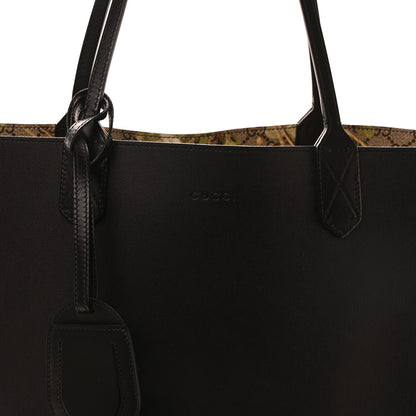 Gucci GG Supreme Monogram Blooms Large Reversible Tote Beige New Military Black 7 of 15