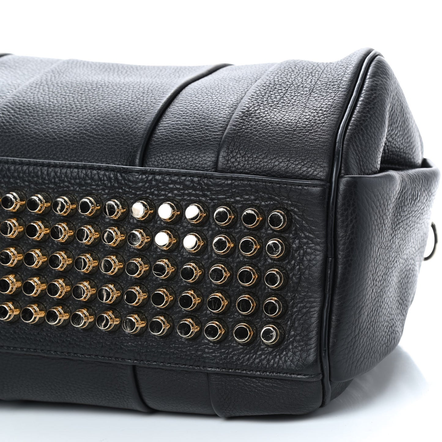 Pebbled Lambskin Rocco Black Pale Gold Hardware