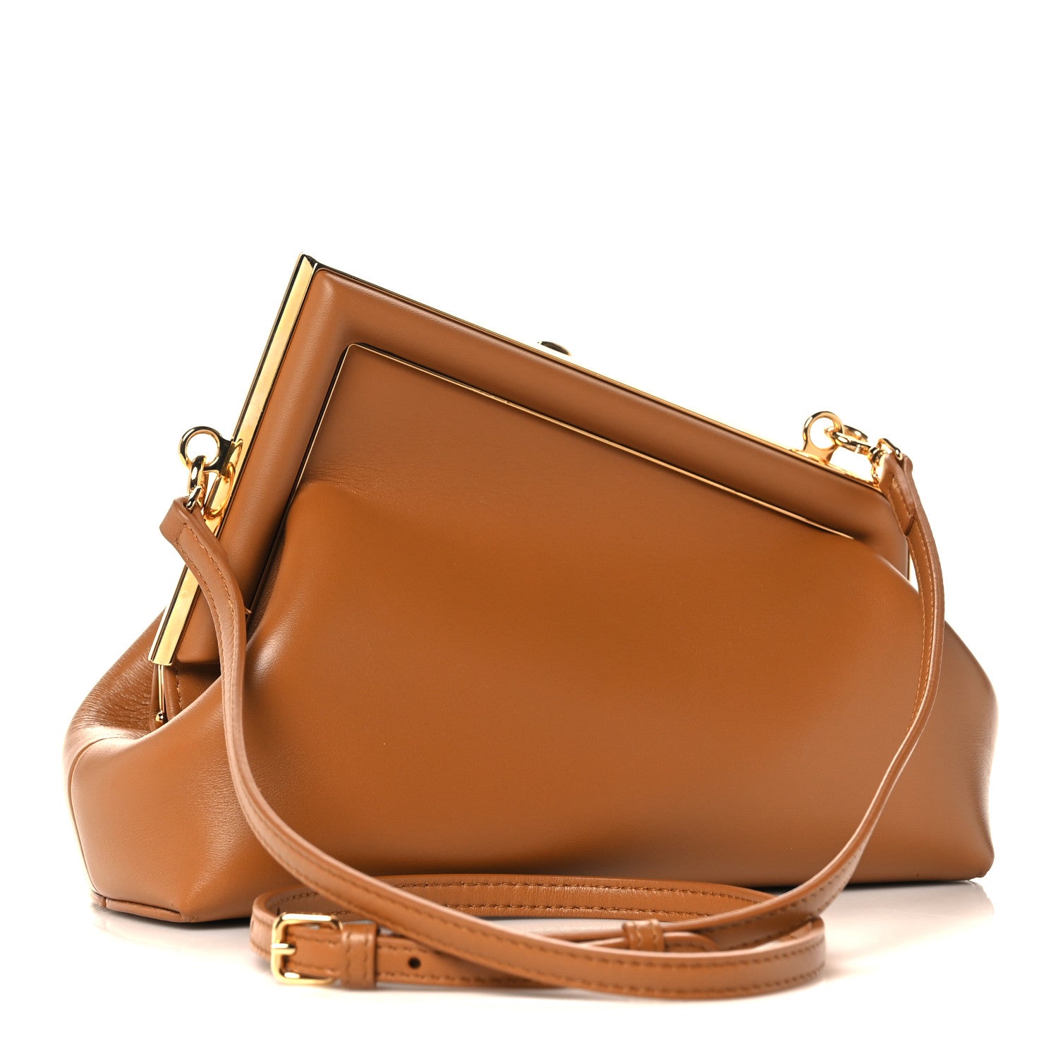 Fendi Shiny Nappa Small Fendi First Caramello 3 of 15