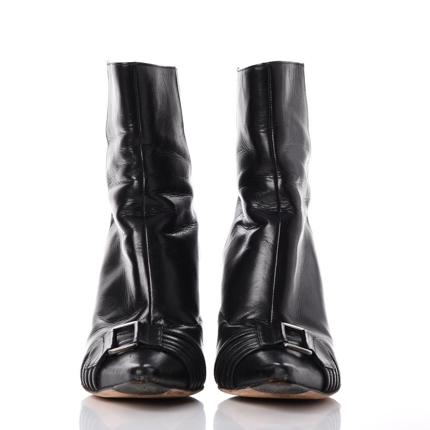 Jimmy Choo Calfskin Buckle Ankle Boots 36.5 Black 2 of 15