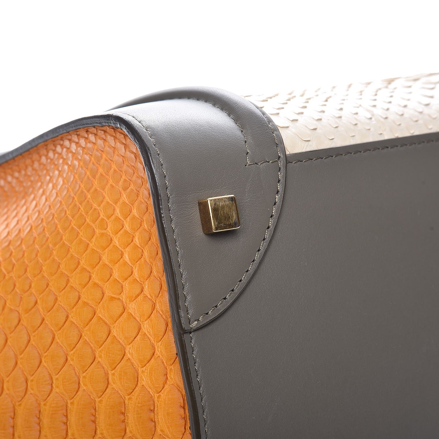 Celine Python Tri-color Mini Luggage Saffron 9 of 10