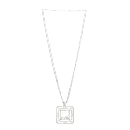 Chopard 18K White Gold Diamond Happy Spirit Pendant Necklace 3 of 5