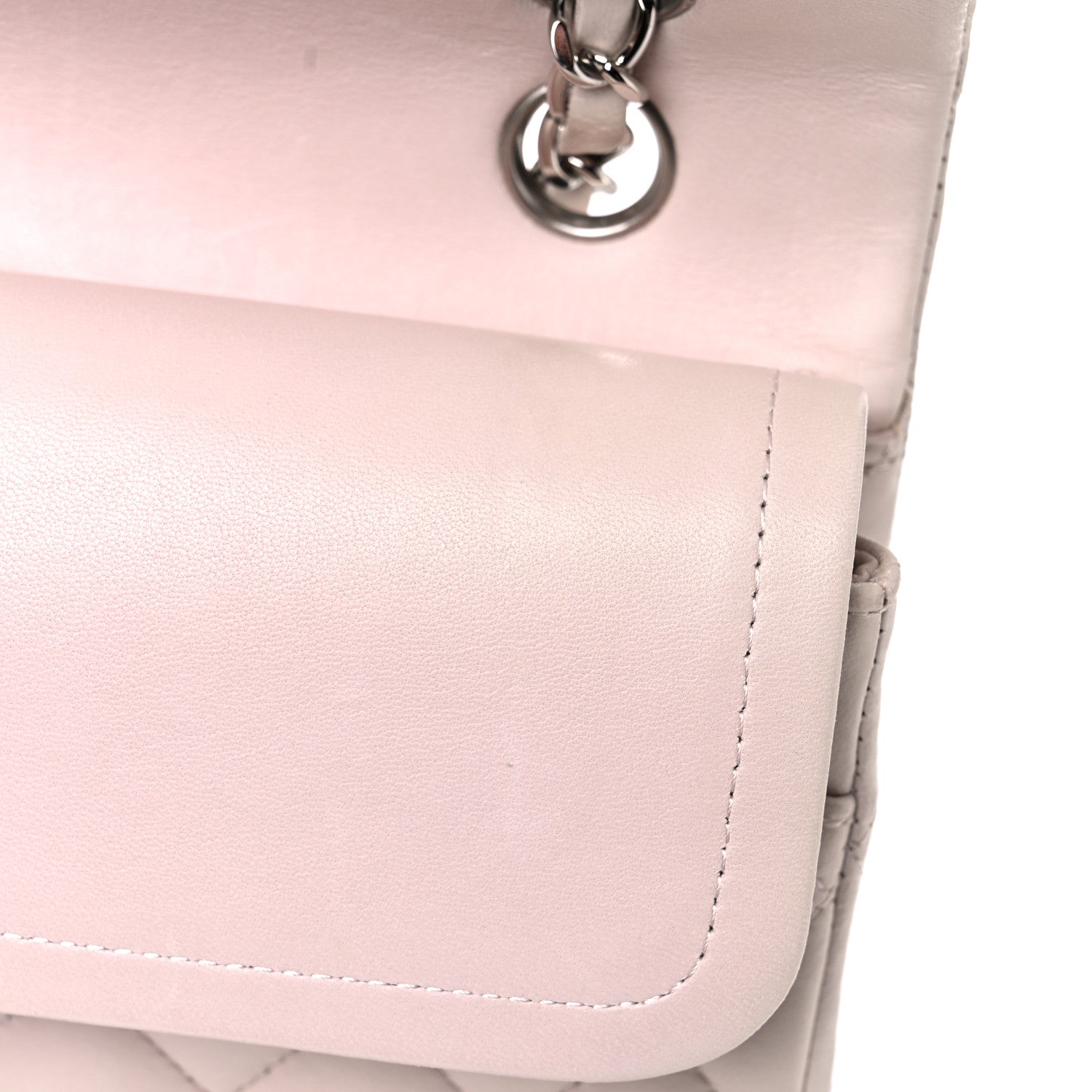 Chanel Lambskin Quilted Medium Double Flap Light Pink 15 of 26