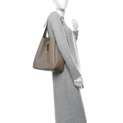 Saint Laurent Supple Calfskin Large Le 5 A 7 Soft Hobo Dusty Grey 2 of 9