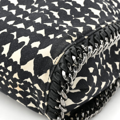 Stella McCartney Cotton Canvas Hearts Falabella Fold Over Tote Black White 11 of 12