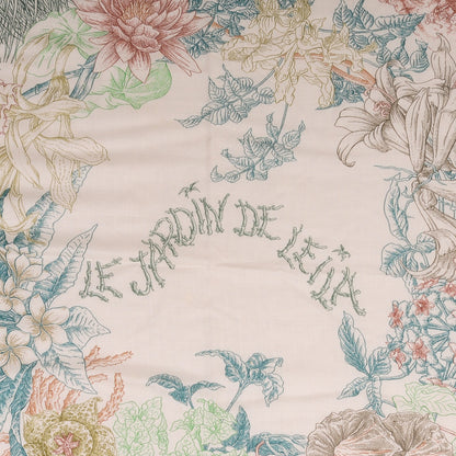 Hermes Cashmere Silk Le Jardin de Leila Shawl 140 Blanc Vert Brun 4 of 8