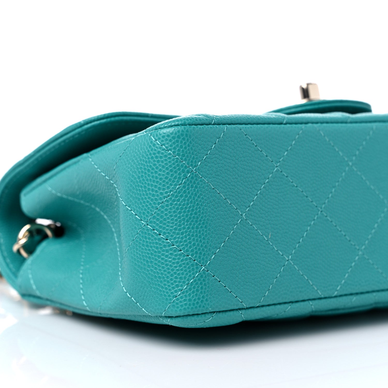 Chanel Caviar Quilted Mini Rectangular Flap Turquoise 7 of 8