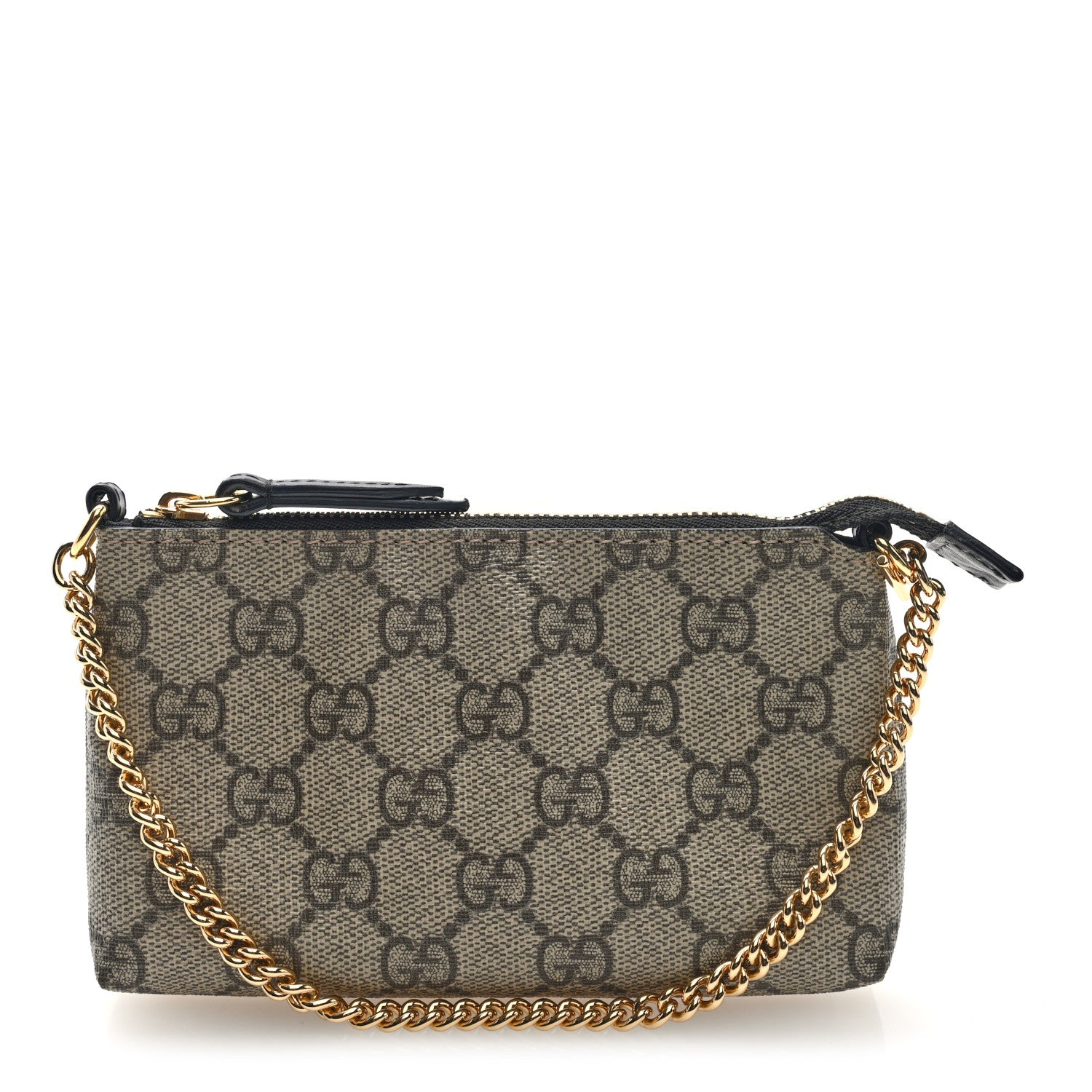 Gucci GG Supreme Monogram Mini Chain Bag Beige Black 1 of 10