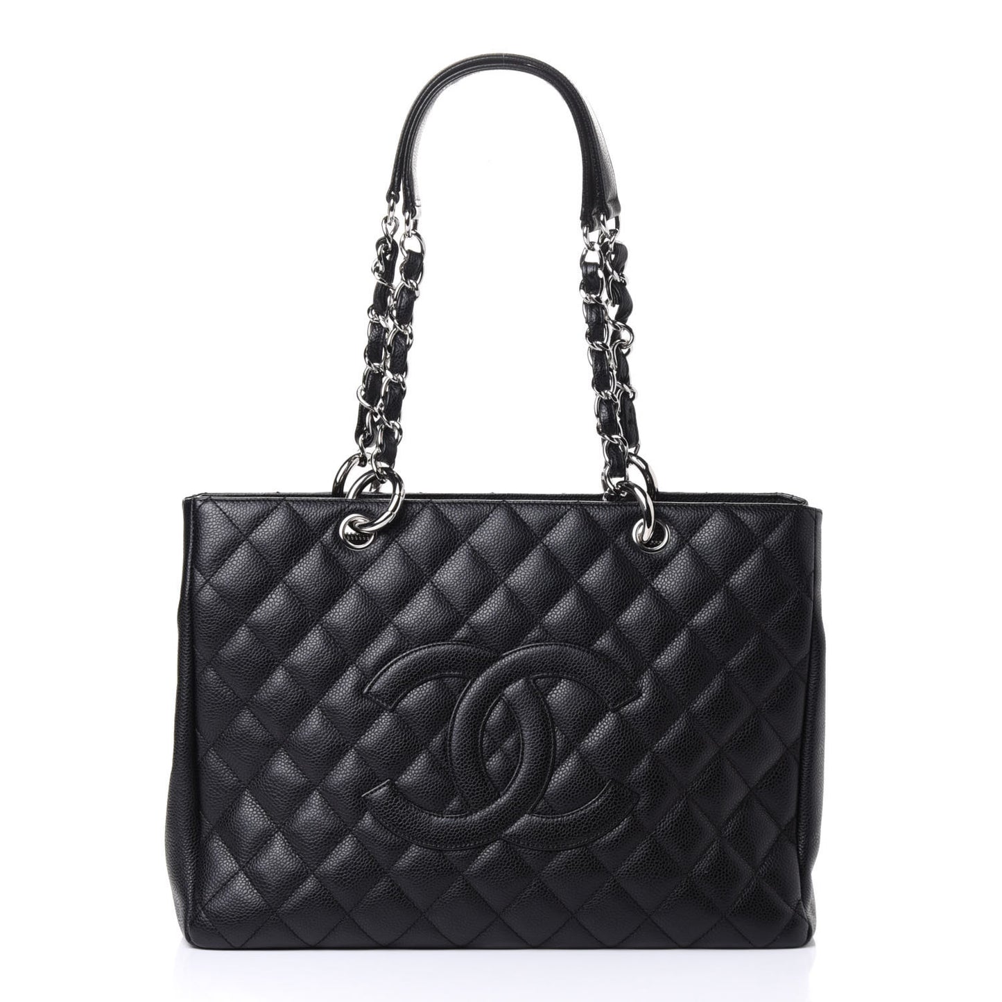Caviar Quilted Grand Shopping Tote GST Black