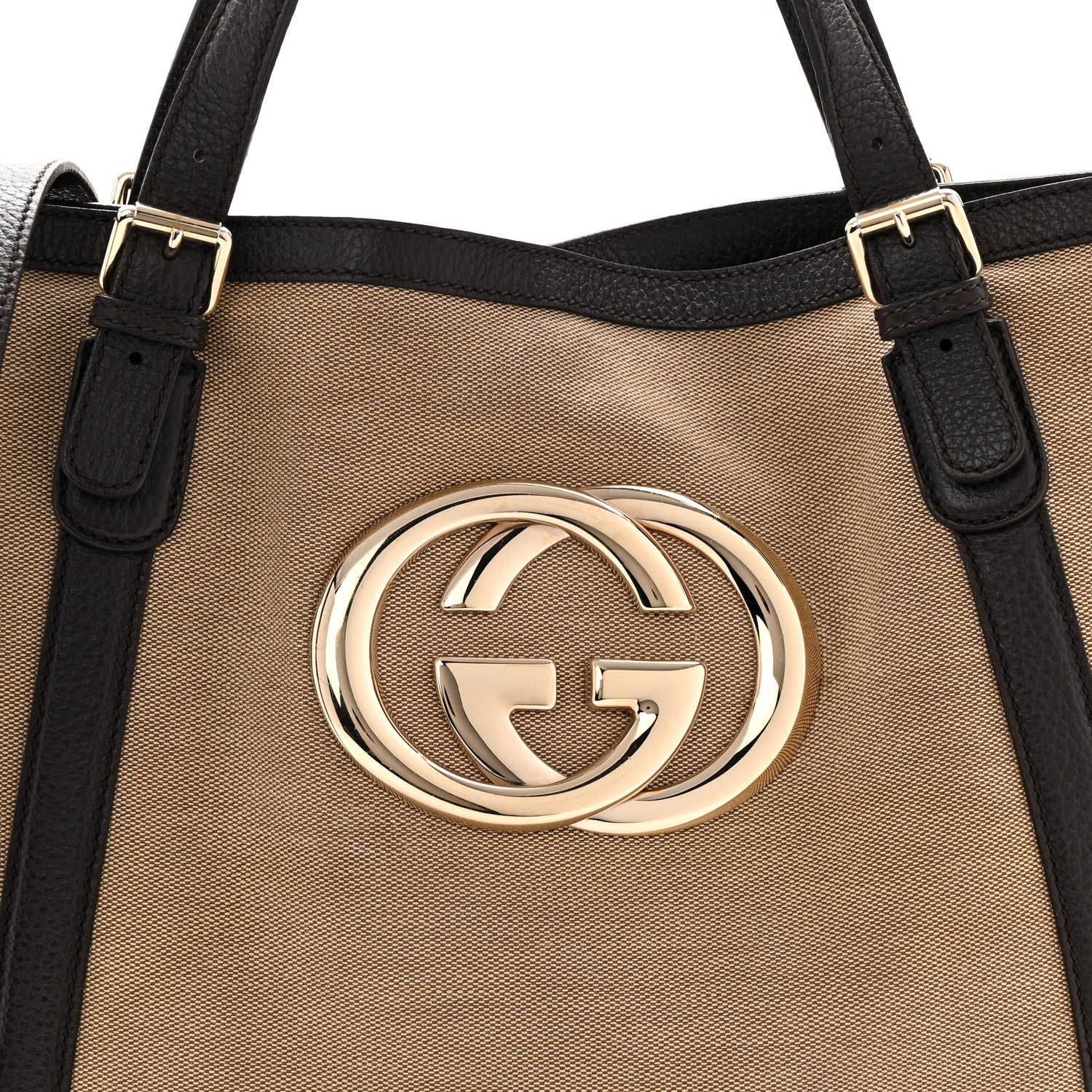 Gucci Canvas Britt Tote Dark Brown 8 of 11