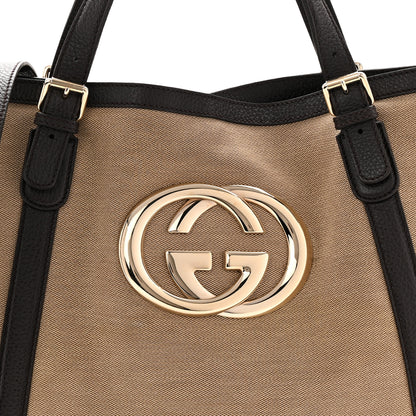 Gucci Canvas Britt Tote Dark Brown 8 of 11