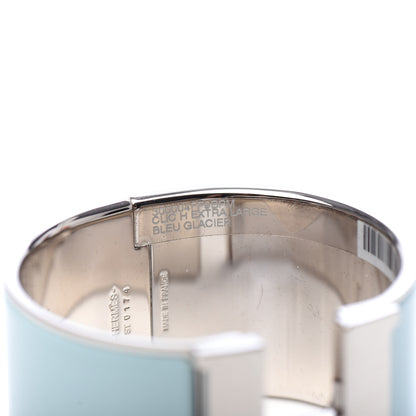 Hermes Enamel Extra Wide Clic Clac H Bracelet PM Bleu Glacier 5 of 6