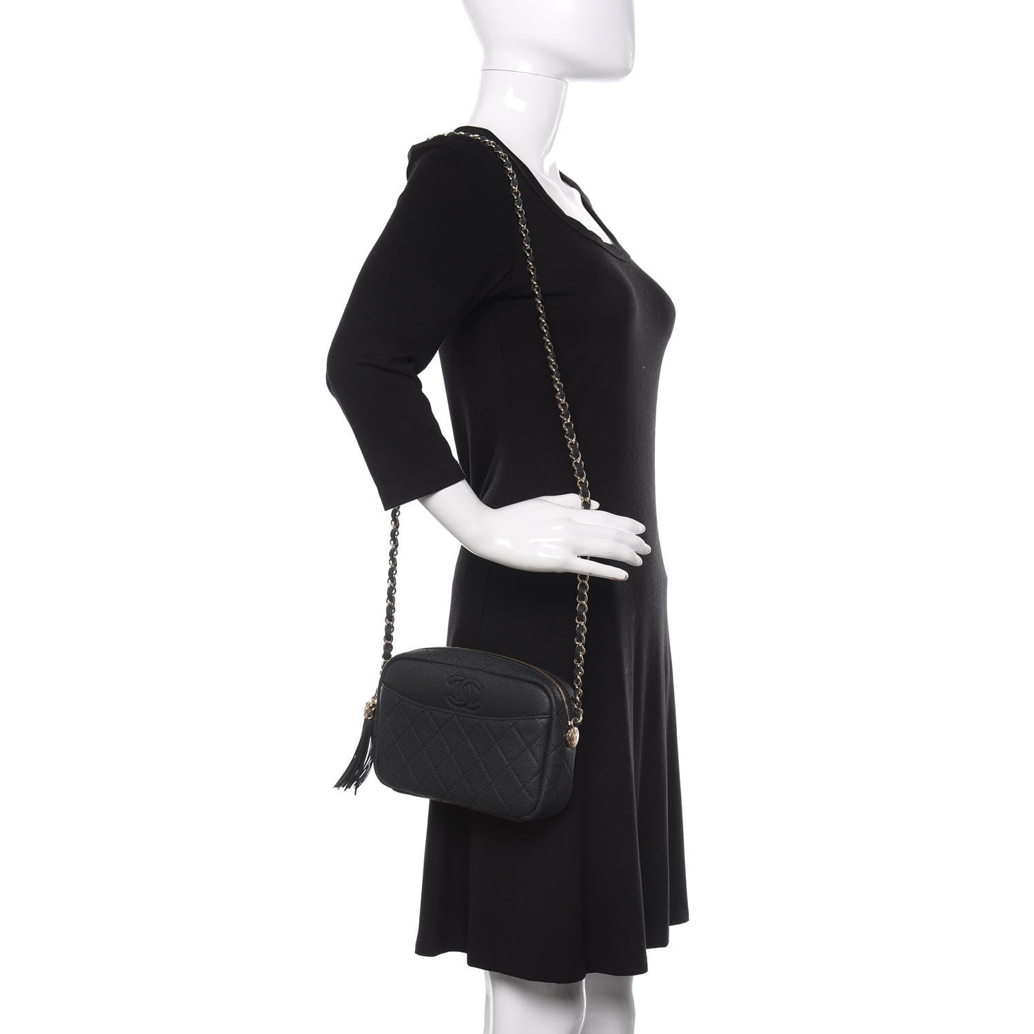 Chanel Iridescent Caviar Quilted Small Coco Tassel Camera Case Black 2 of 10
