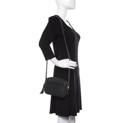 Chanel Iridescent Caviar Quilted Small Coco Tassel Camera Case Black 2 of 10