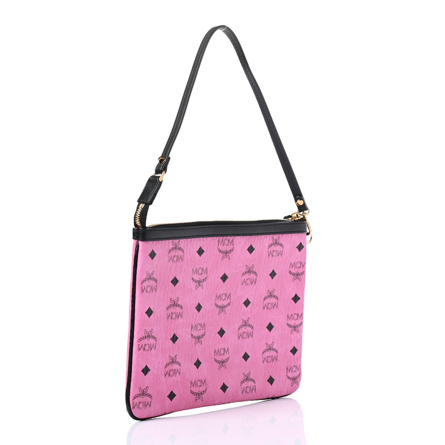 MCM Visetos Liz Shopper Tote Pouch Pink 2 of 4
