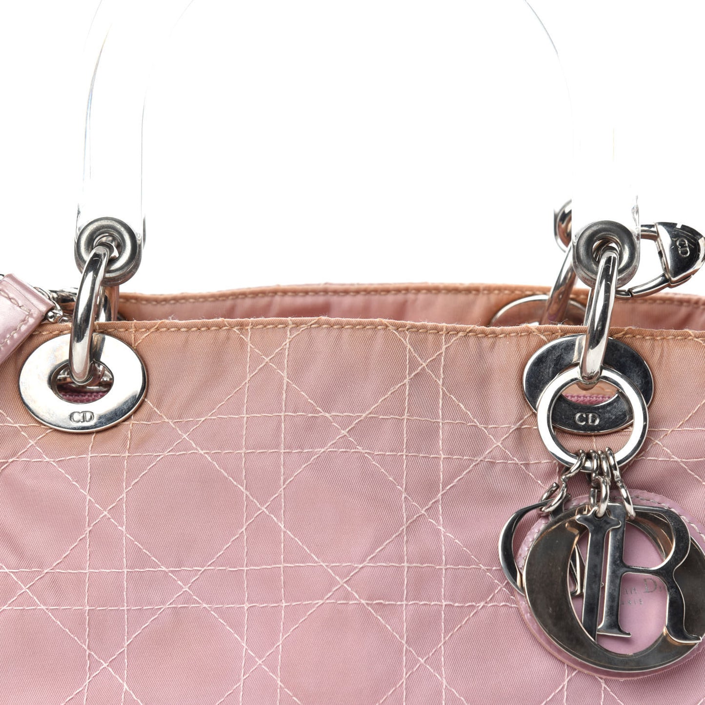 Satin Cannage Medium Lady Dior Pink