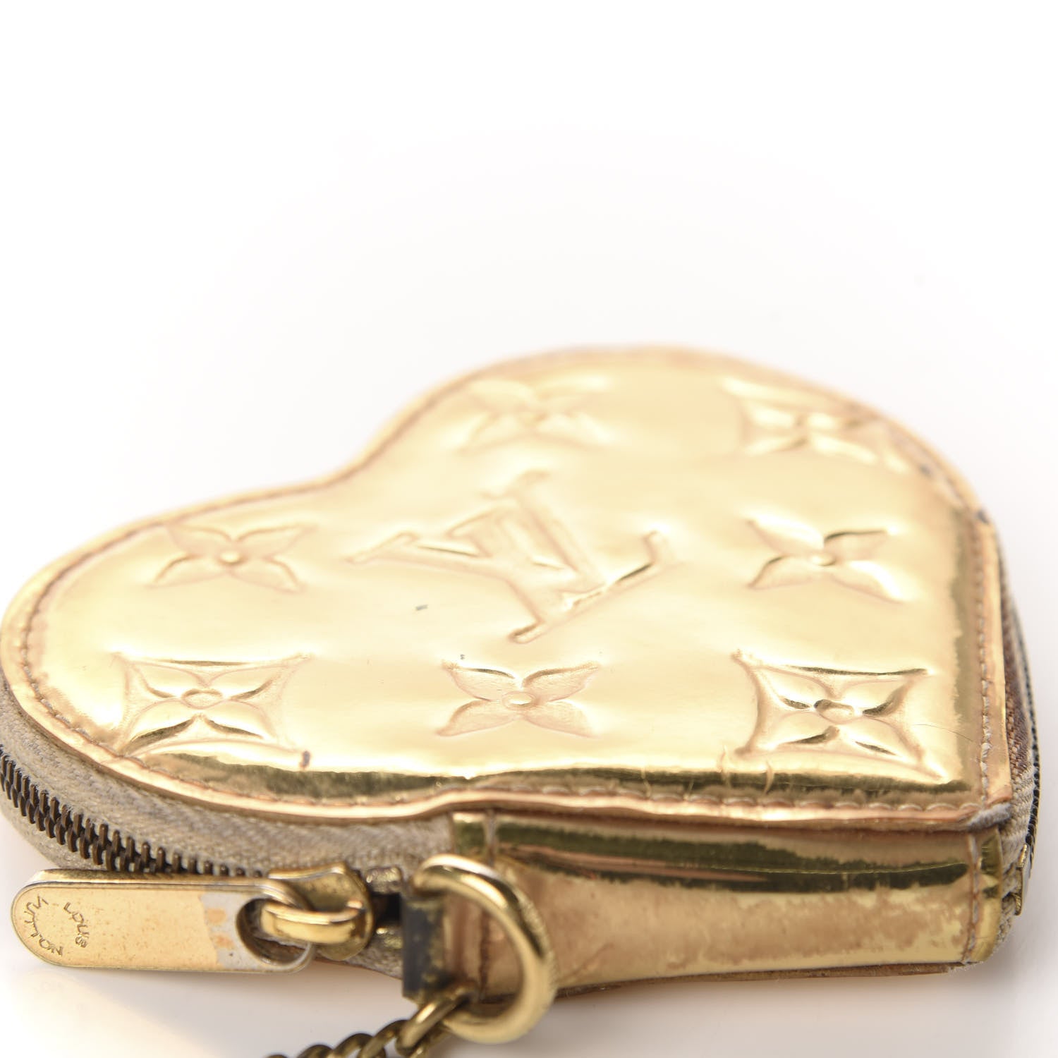 Louis Vuitton Monogram Miroir Heart Coin Purse Gold 6 of 9