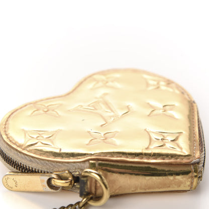 Louis Vuitton Monogram Miroir Heart Coin Purse Gold 6 of 9