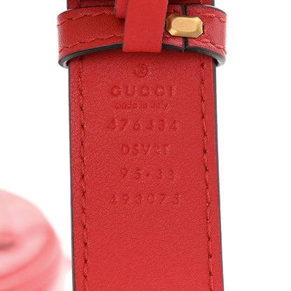 Gucci Calfskin Matelasse GG Marmont Belt Bag 95 38 Hibiscus Red 8 of 11