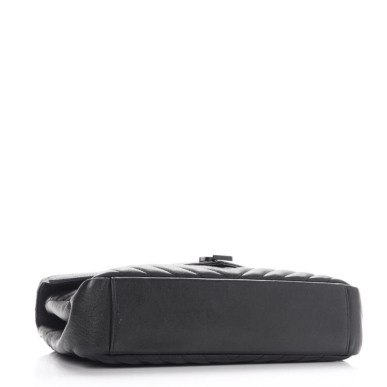 Saint Laurent Sheepskin Matelasse Chevron Monogram Monochrome Large College Satchel Black 5 of 12