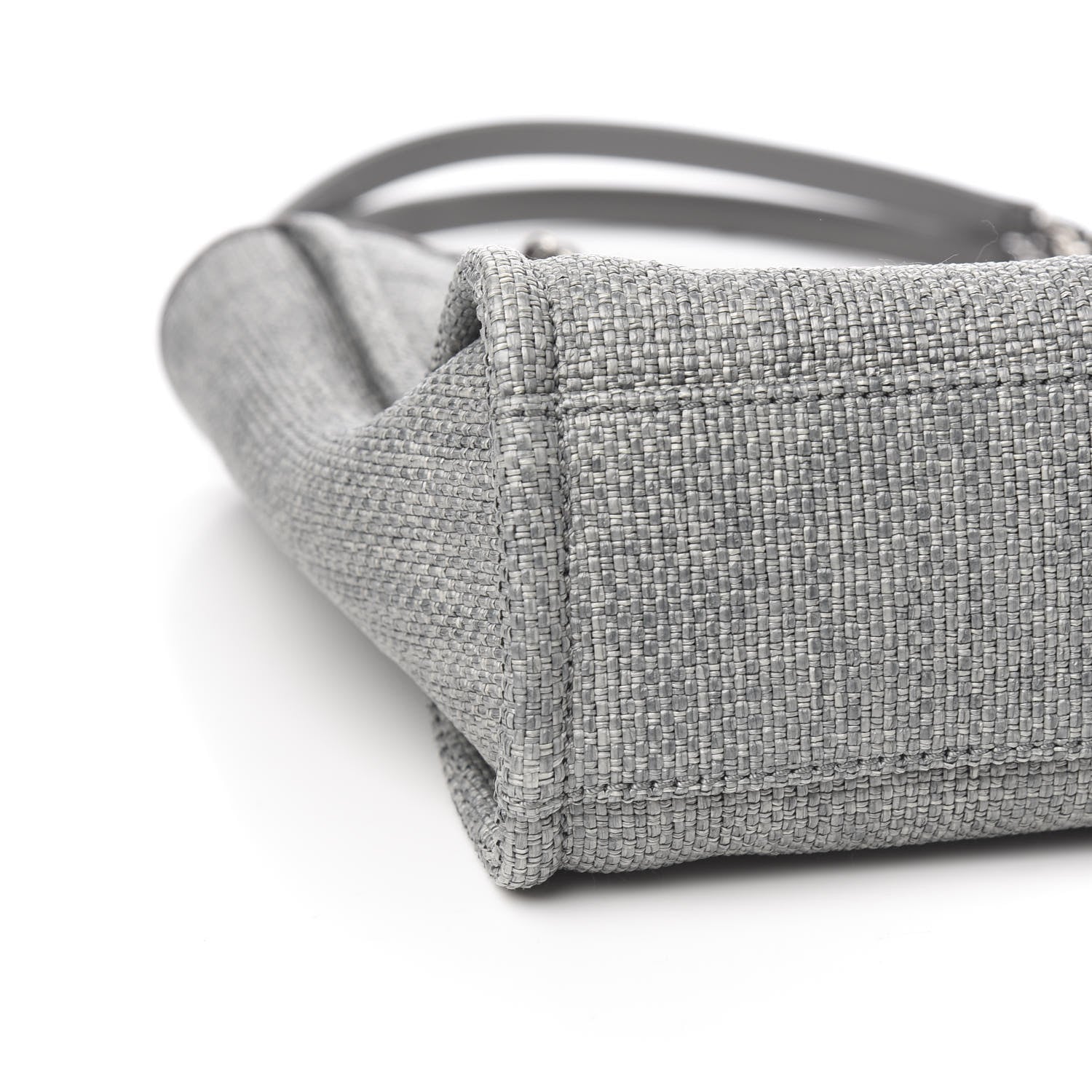 Chanel Straw Raffia Mini Deauville Tote Grey 7 of 9