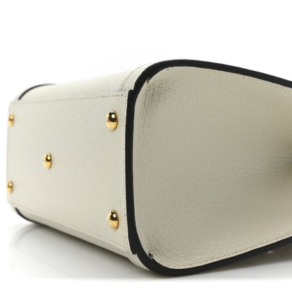 Gucci Textured Dollar Calfskin Web Mini Diana Tote Bag Mystic White 10 of 10