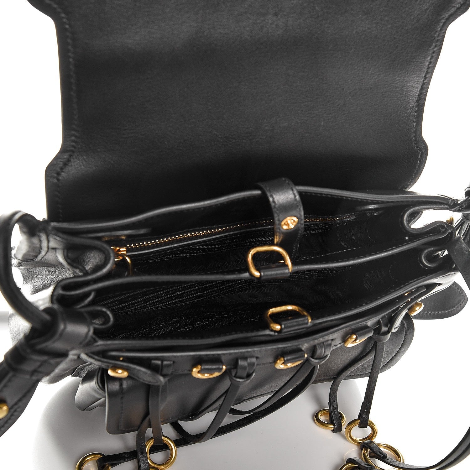 Prada Saffiano Cuir Calf Corsaire Bag Nero Black 7 of 7