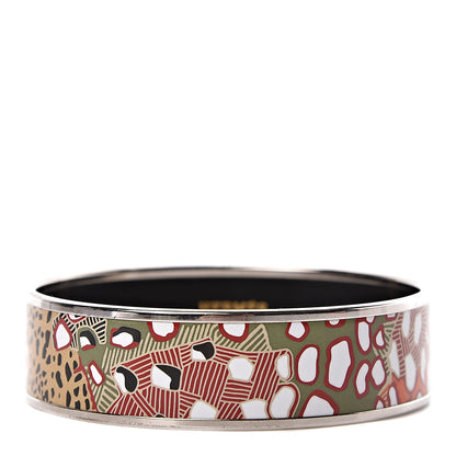 Hermes Enamel Printed Wide Grand Fonds Bracelet 65 1 of 5