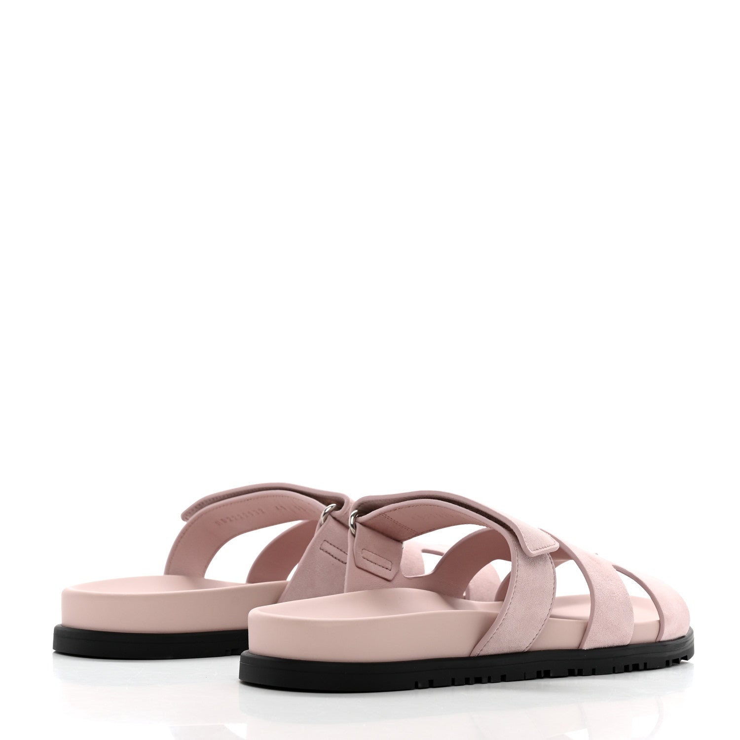 Hermes Suede Goatskin Womens Chypre Sandals 41 Rose Porcelaine 4 of 9