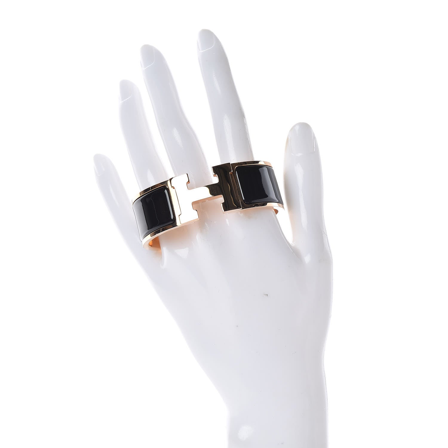 Hermes Enamel Wide Clic Clac H Bracelet PM Black 2 of 4